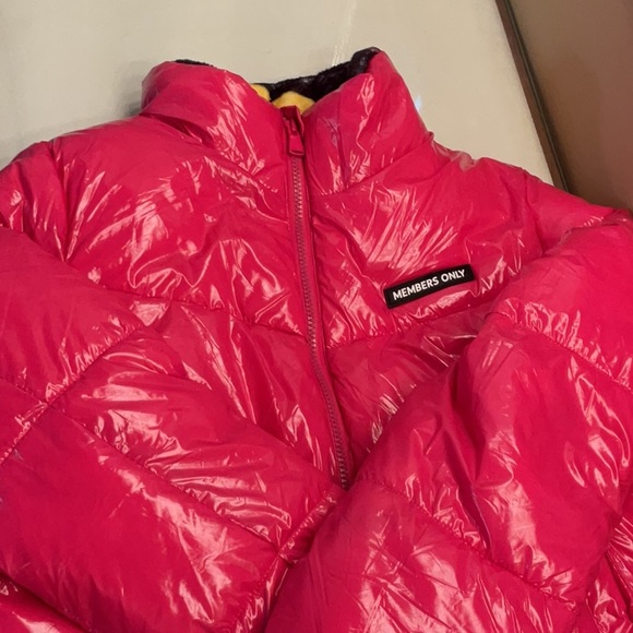Members Only Nickelodeon Shiny Fuchsia Puffer Jacket NWT    FREE SHIPPING! - Picture 14 of 15